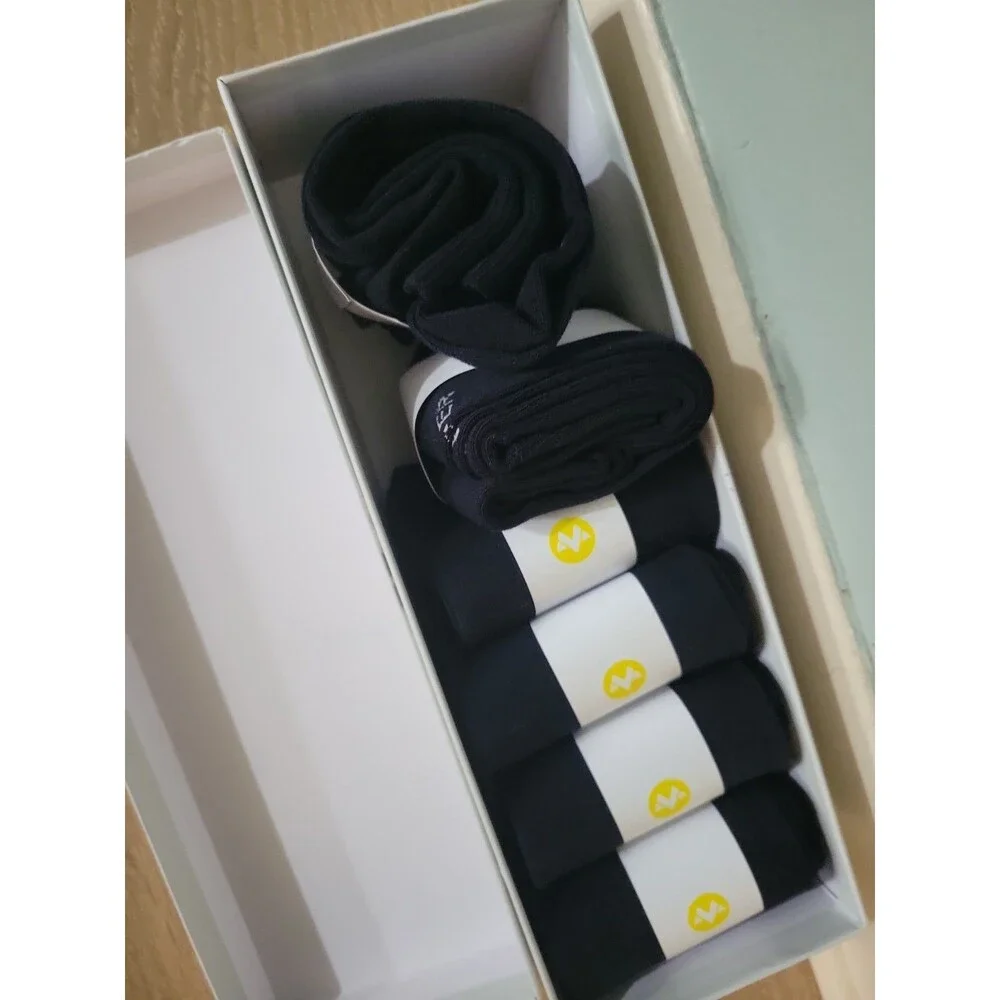 WANDER Men's Solid Dress Socks Cotton Men 6 Pairs Size L Navy 85% Cotton